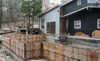 Prepared site with foundation forms for home remodeling and addition project in San Diego, CA